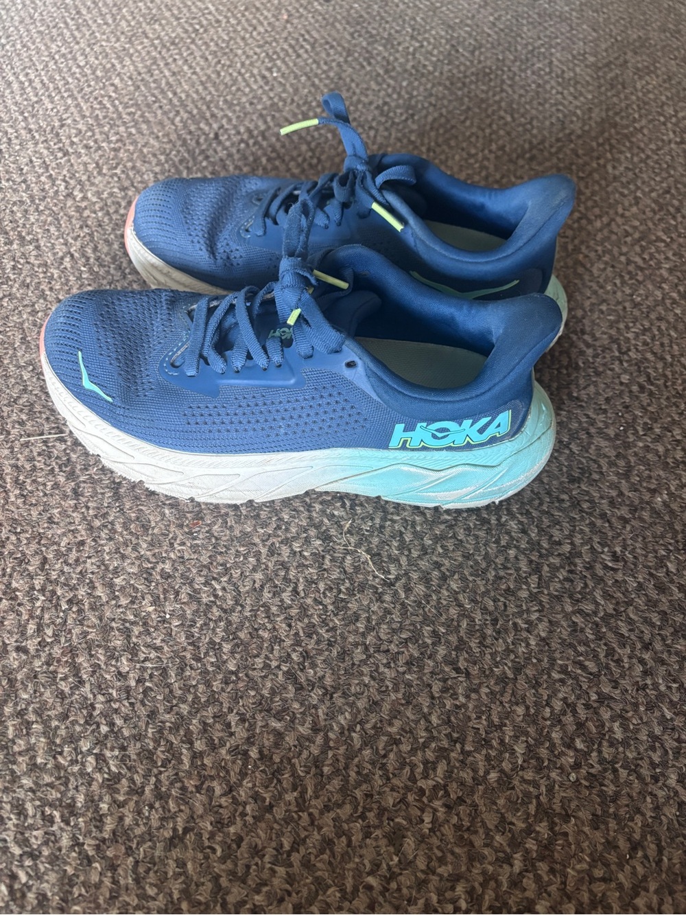 Hoka Kids Navy and Aqua Cushioned Sneakers